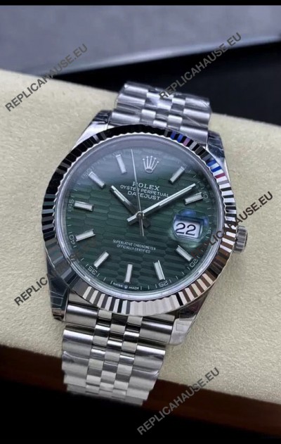 Rolex Datejust Cal.3235 Movement 1:1 Mirror Replica 904L Steel 41MM - Green Fluted Motif Dial
