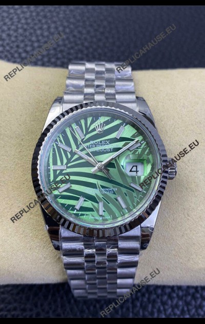 Rolex Datejust Cal.3235 Movement 1:1 Mirror Replica 904L Steel 36MM - Green Palm-Motif Dial
