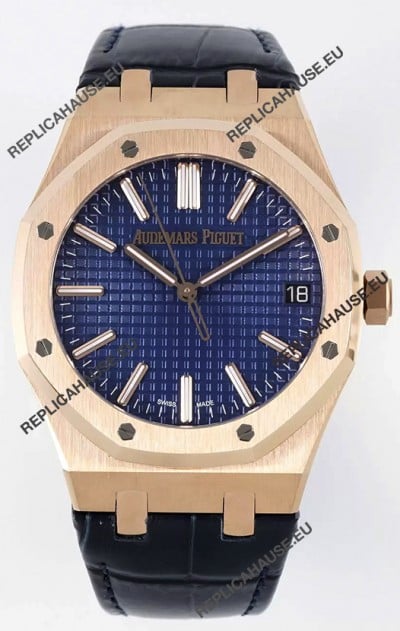 Audemars Piguet Royal Oak 15510 50th Anniversary 41MM Blue Dial Rose Gold 41MM 1:1 Mirror Replica