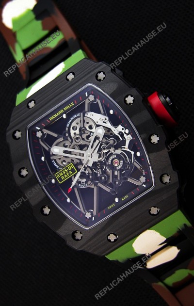 Richard Mille RM35-01 Rafael Nadal Forged Carbon Case with Camouflage Rubber Strap 