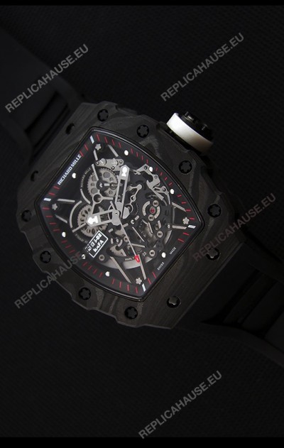 Richard Mille RM35-2 Rafael Nadal Forged Carbon Case with Black Strap