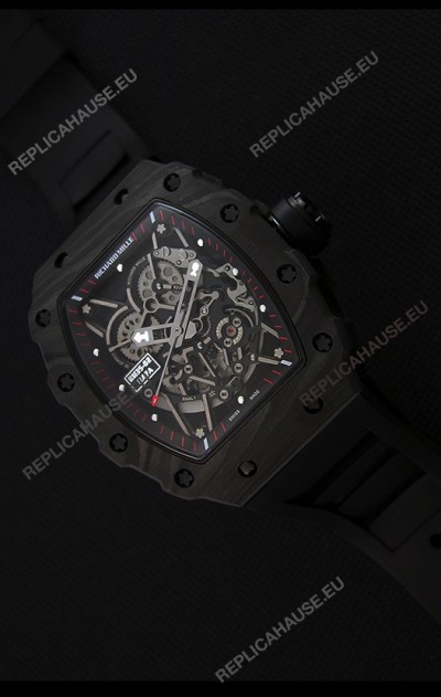 Richard Mille RM35-2 Rafael Nadal Forged Carbon Case with Black Strap