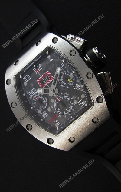 Richard Mille RM011-FM Felipe Massa One Piece Titanium Case Watch in Black Strap