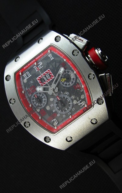 Richard Mille RM011-FM Felipe Massa One Piece Titanium Case Watch in Black Strap