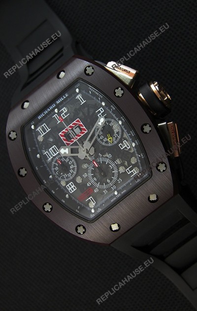Richard Mille RM011-FM Felipe Massa One Piece Ceramic Case Watch in Black Strap