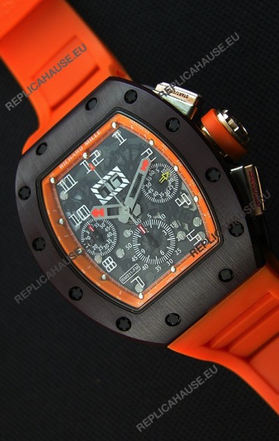 Richard Mille RM011-FM Felipe Massa One Piece Ceramic Case Watch in Orange Strap