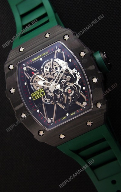 Richard Mille RM35-01 Rafael Nadal Forged Carbon Case with Green Strap 