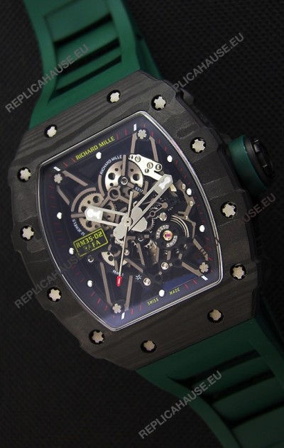 Richard Mille RM35-02 Rafael Nadal Forged Carbon Case with Green Strap 