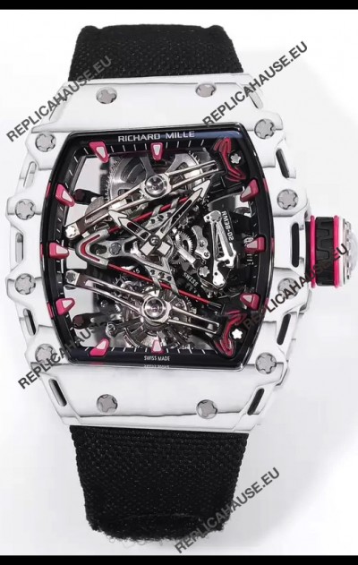 Richard Mille RM38-02 White Carbon Bubba Watson Black Nylon Tourbillon Movement 1:1 Mirror Replica