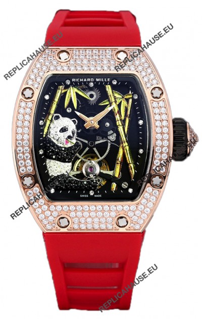 Richard Mille RM26-01 Tourbillon Panda Rose Gold Casing Swiss Movement Watch 