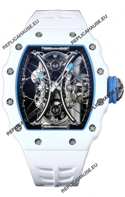 Richard Mille RM53-01 Pablo Mac Donough White TPT CASE White Rubber Strap Swiss Replica Watch