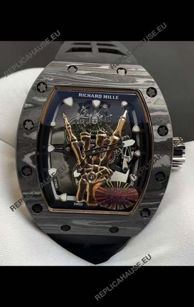 Richard Mille RM66 Flying Genuine Tourbillon Black Carbon Superclone Replica Watch 