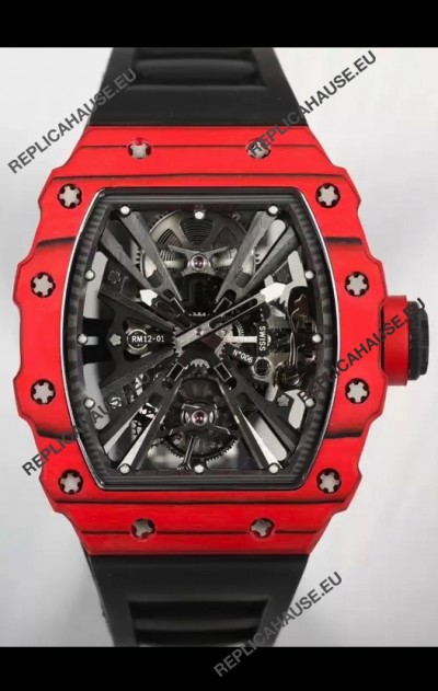 Richard Mille RM12-01 Carbon Fiber Case Genuine Tourbillon Movement 1:1 Mirror Replica Watch