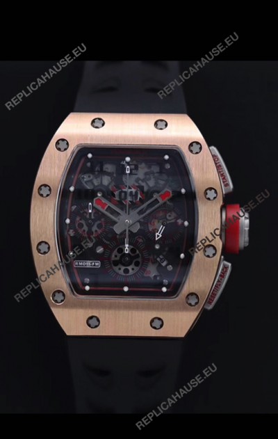Richard Mille RM011-FM Felipe Massa Rose Gold Casing Swiss Replica Watch