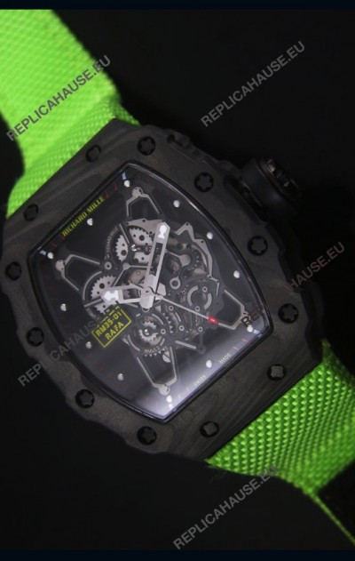 Richard Mille RM35-01 Rafael Nadal Edition Swiss Replica Watch Green Nylon Strap
