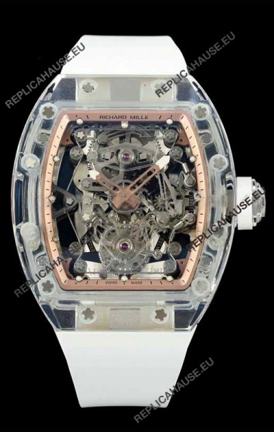 Richard Mille Super Clone 56-01 Transparent Sapphires Casing with Genuine Tourbillon Watch