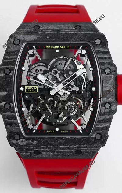 Richard Mille RM35-02 Rafael Nadal Carbon Fiber Casing with Genuine Tourbillon Super Clone Watch