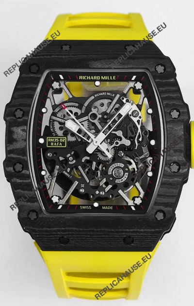 Richard Mille RM35-02 Rafael Nadal Carbon Fiber Casing with Genuine Tourbillon Super Clone Watch