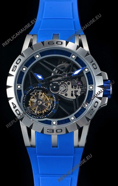 Roger Dubuis Excalibur Spider Flying Tourbillon Skeleton Titanium Casing 1:1 Mirror Swiss Watch