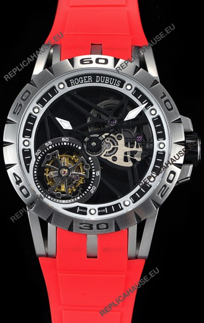 Roger Dubuis Excalibur Spider Flying Tourbillon Skeleton Titanium Casing 1:1 Mirror Swiss Watch