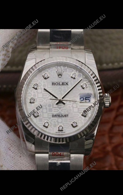 Rolex Datejust 36MM Cal.3135 Movement Swiss Replica Watch in 904L Steel Casing in White Dial