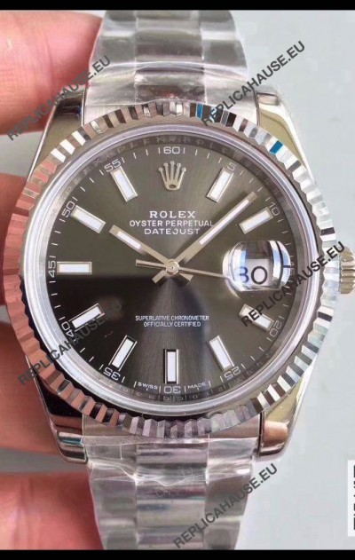 Rolex Datejust 41MM Cal.3135 Movement Swiss Replica Watch in 904L Steel Grey Dial