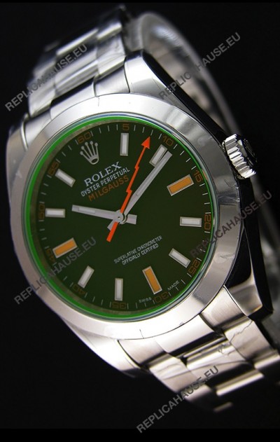 Rolex Milgauss 116400M Swiss Watch with Black Dial - Ultimate 904L Steel Watch 