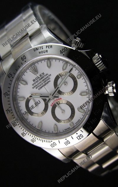 Rolex Cosmograph Daytona 116520 White Dial Original Cal.4130 Movement - Ultimate 904L Steel Watch 