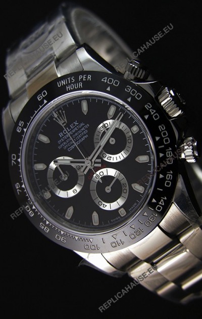 Rolex Cosmograph Daytona 116500LN Black Dial Original Cal.4130 Movement - Ultimate 904L Steel Watch 