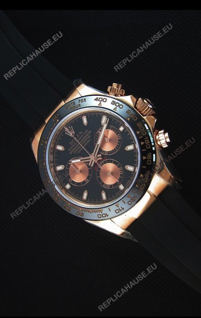 Rolex Daytona 116515 Everose 1:1 Mirror Replica Black Dial Watch 
