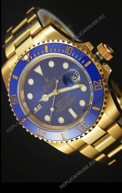 Rolex Submariner 16618 Gold Ceramic Bezel Replica 1:1 Watch with Swiss 3135 Movement