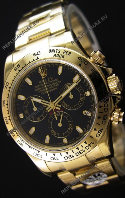 Rolex Cosmograph Daytona 116528 Yellow Gold Original Cal.4130 Movement - Improved Ultimate 904L Steel Watch