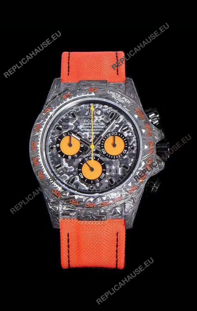 Rolex Daytona DiW Forged Cabon Casing 1:1 Mirror Replica Black Carbon Dial