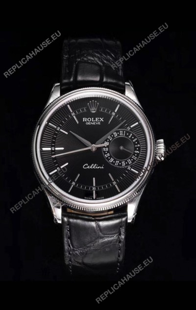 Rolex Cellini Date Ref#50519 Replica 1:1 Mirror 904L Steel Watch Black Dial