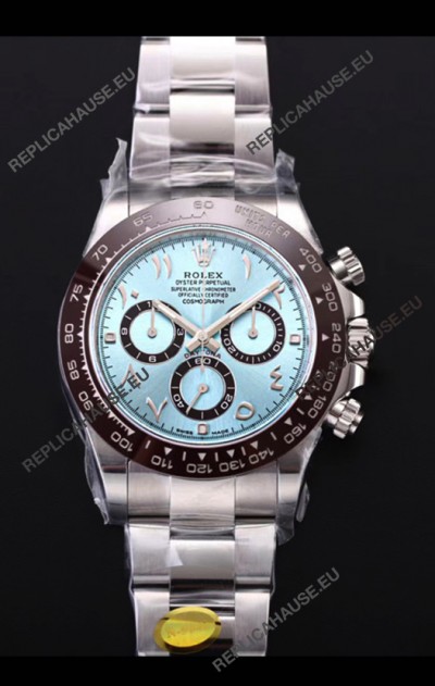 Rolex Daytona 116506 ICE BLUE ARAB Numerals Dial Cal.4130 Movement - Ultimate 904L Steel Watch