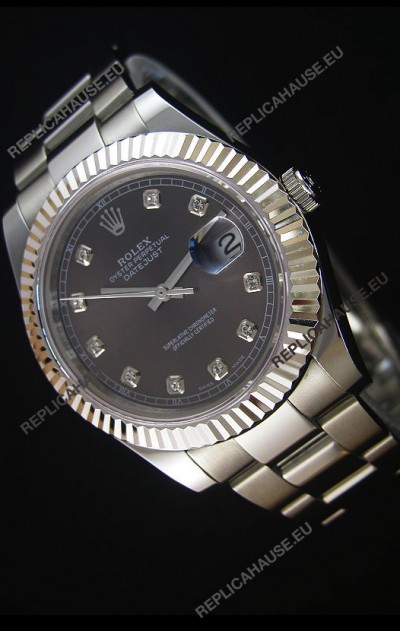 Rolex Datejust Japanese Replica Watch - Grey Dial in 41MM with Oyster Strap