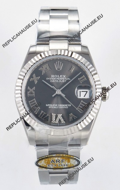 Rolex Super Clone Datejust ETA 2688 Movement 31MM Stainless Steel Case Grey Dial Watch