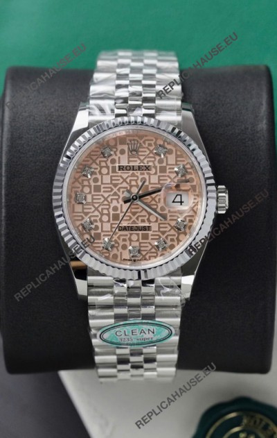 Rolex Super Clone Datejust ETA 3235 Movement 36MM Sundust Computer dial 36MM Steel Case Watch