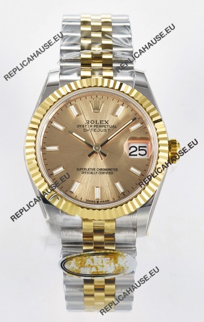 Rolex Super Clone Datejust ETA 2688 Movement 31MM Two Tone Yellow Gold Watch and Dial