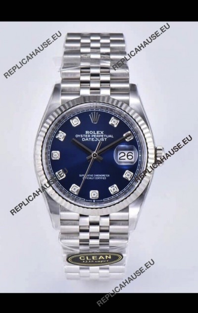 Rolex Datejust 126234 36MM Swiss Replica in 904L Steel in Blue Dial 1:1 Mirror Replica