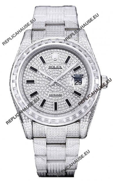Rolex Datejust 41MM Swiss Replica - Iced Out Edition in Diamonds Dial 