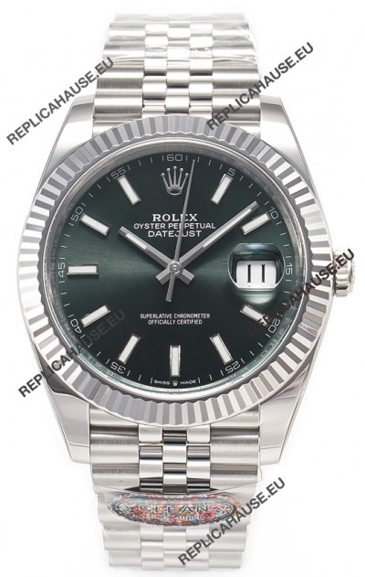 Rolex Datejust 126334 41MM Cal.3135 72 Hours Power Green Dial 1:1 Mirror Replica in 904L 