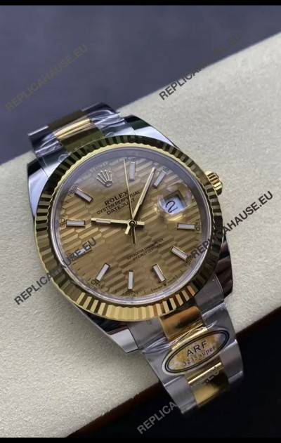 Rolex Datejust M126333 41MM ETA3235 72 Hours Power Fluted Dial Oyster 1:1 Mirror Replica Yellow Gold 904L Steel