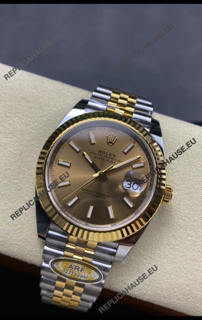 Rolex Datejust M126333 41MM ETA3235 72 Hours Power Gold Dial Jubilee 1:1 Mirror Replica Yellow Gold 904L Steel