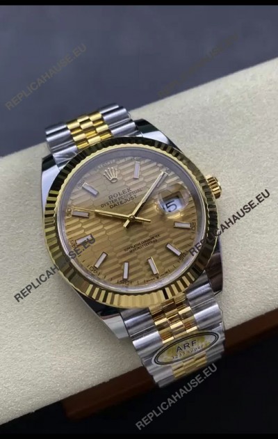 Rolex Datejust M126333 41MM ETA3235 72 Hours Power Fluted Dial Jubilee 1:1 Mirror Replica Yellow Gold 904L Steel