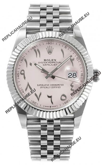 Rolex Datejust M126300 41MM ETA3235 Pink Arabic Dial - 904L Steel Casing 