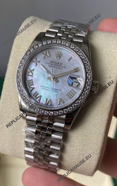 Rolex Datejust 278384 31MM Swiss Replica in 904L Steel in Pearl Dial - 1:1 Mirror