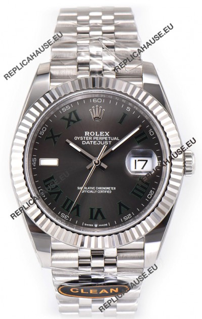 Rolex Datejust 126334 Wimbledon 41MM ETA3235 Slate Dial Jubilee 72 Hours Power 1:1 Mirror Replica