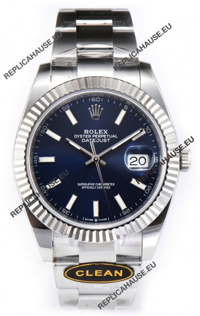 Rolex Datejust 126334 41MM ETA3235 72 Hours Power Blue Dial Oyster 1:1 Mirror Replica