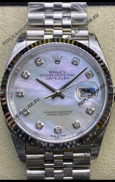 Rolex Datejust 178384 31MM Swiss 1:1 Mirror Replica in 904L Steel - White Pearl Dial 